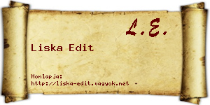 Liska Edit névjegykártya
